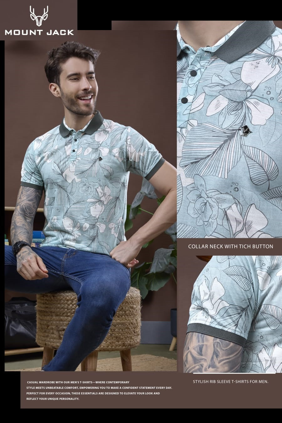 Lot No 1745-1752 Mount Jack Aop Mens Tshirts Wholesaler Gujarat