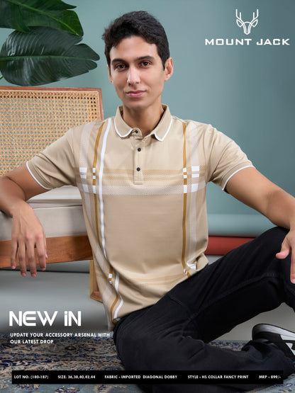 Lot No 180-187 Mount Jack Dobby Mens Tshirts Wholesaler Gujarat