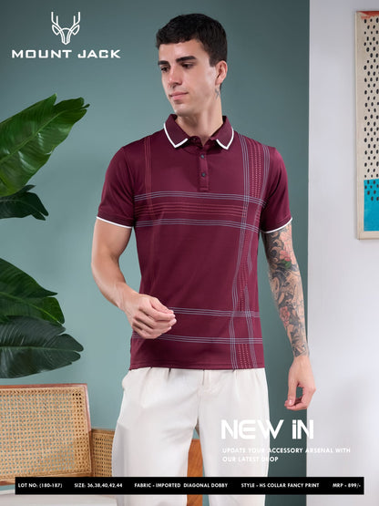 Lot No 180-187 Mount Jack Dobby Mens Tshirts Wholesaler Gujarat