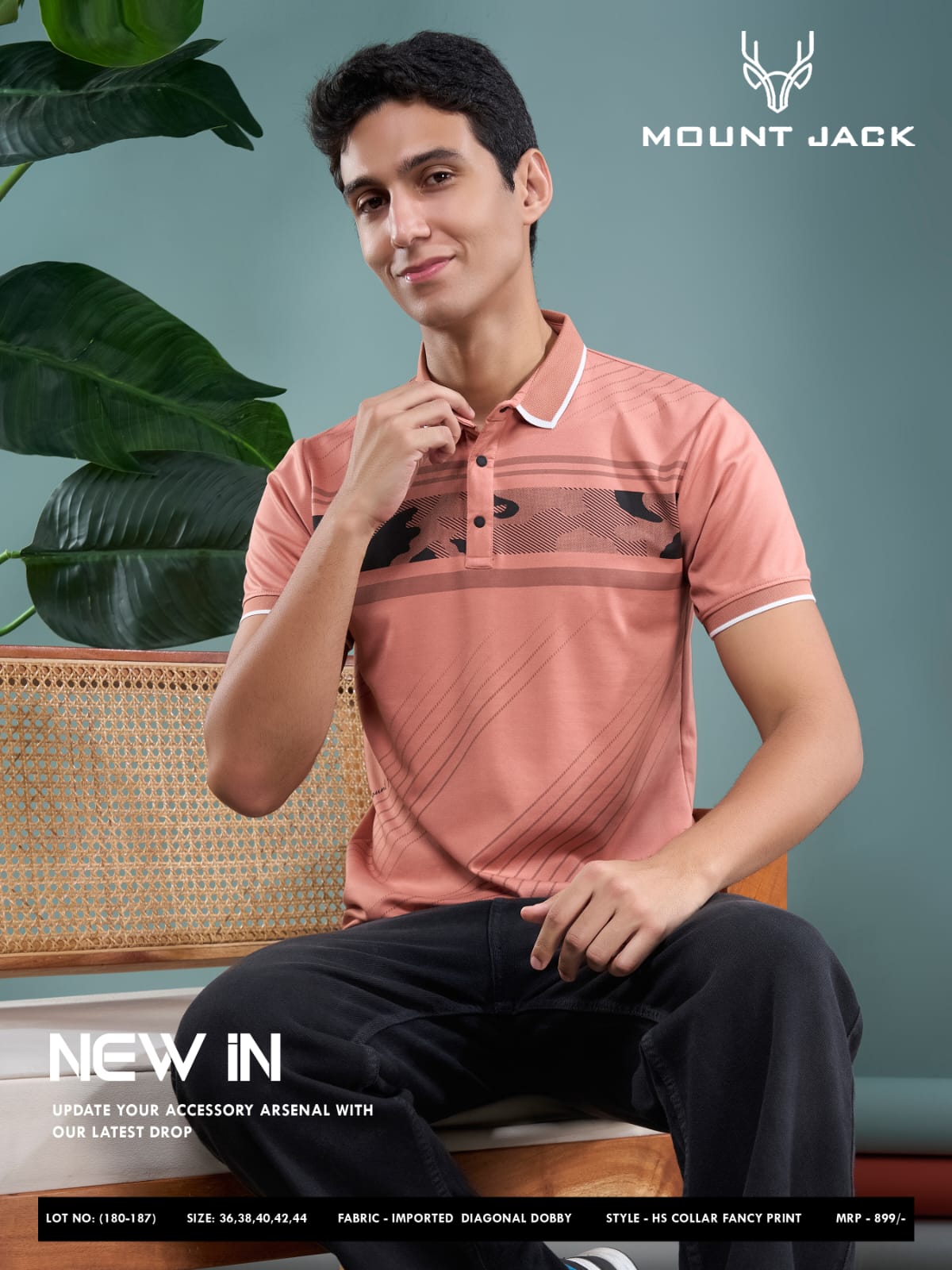 Lot No 180-187 Mount Jack Dobby Mens Tshirts Wholesaler Gujarat