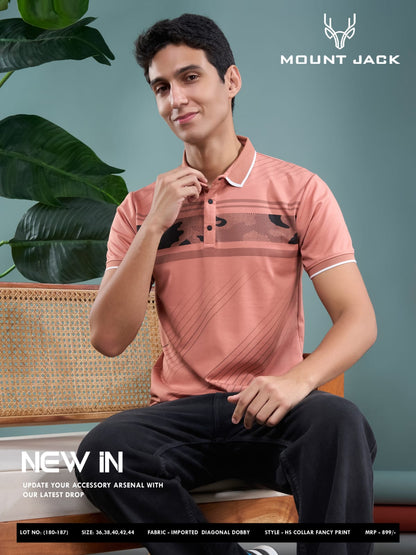 Lot No 180-187 Mount Jack Dobby Mens Tshirts Wholesaler Gujarat