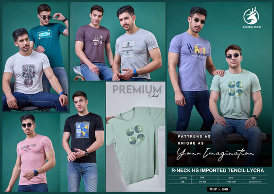 Lot No 190 Aquaa Tees Tencil Lycra Mens Tshirts Wholesale