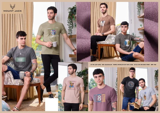 Lot No 2071-2078 Mount Jack Knit Lycra Mens Tshirts Supplier India