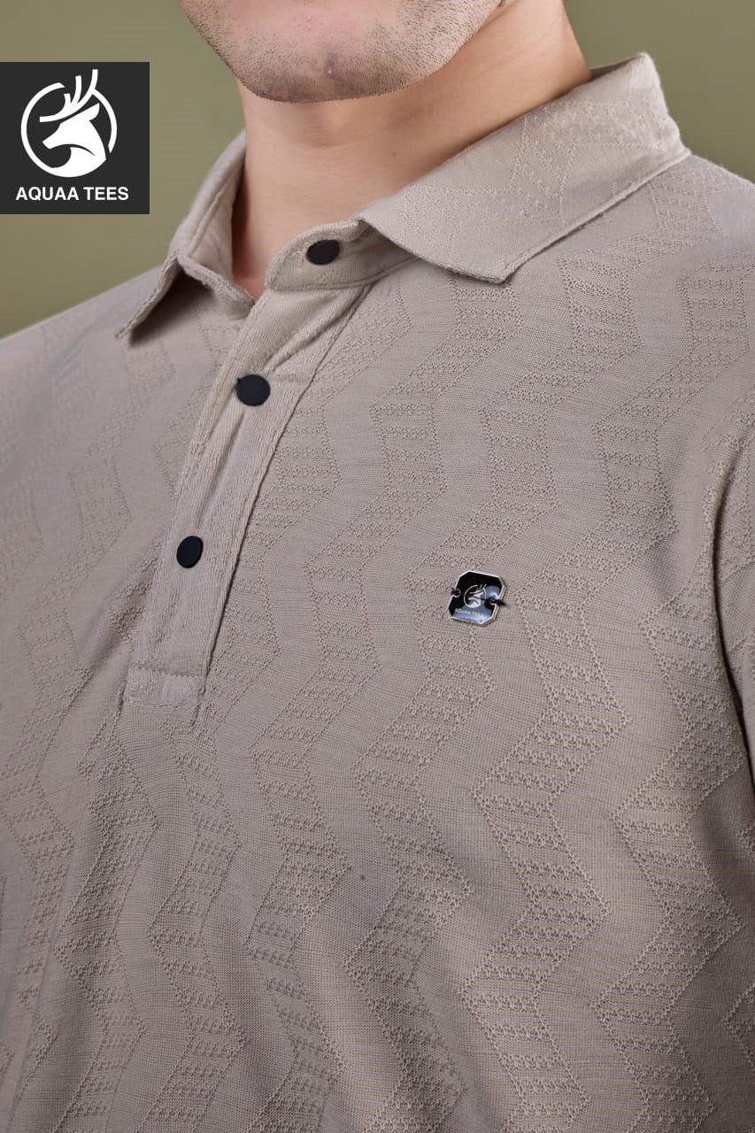 Lot No 215 Aquaa Tees Cotton Jacquard Mens Tshirts Manufacturer