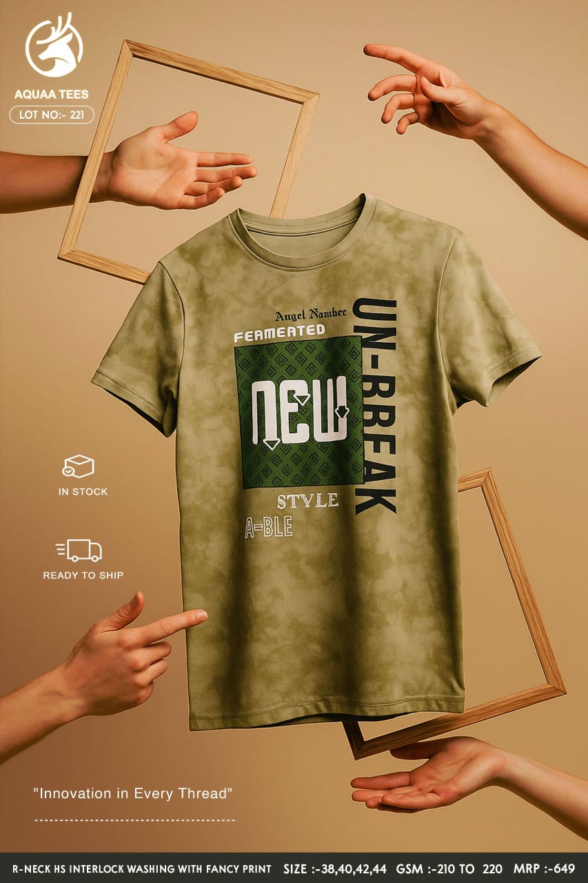 Lot No 221 Aquaa Tees Interlock Mens Tshirts Wholesaler Ahmedabad