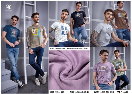 Lot No 221 Aquaa Tees Interlock Mens Tshirts Wholesaler Ahmedabad