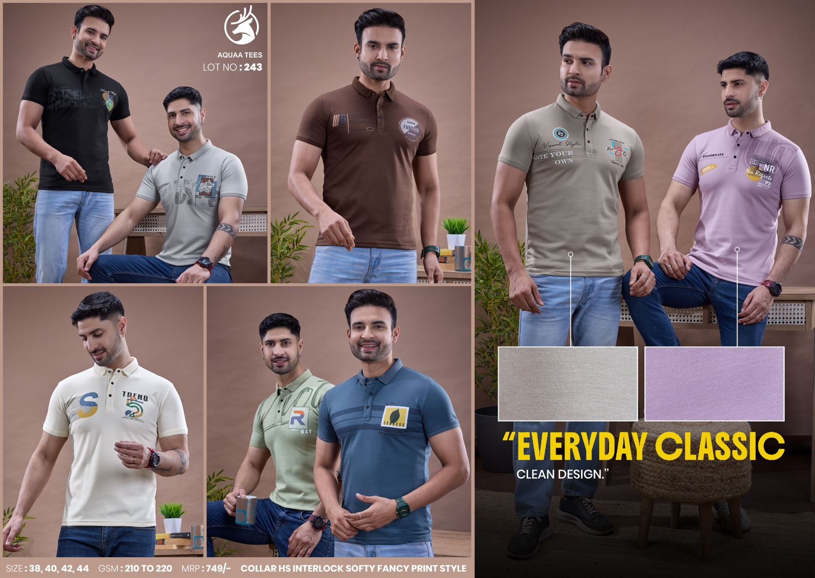 Lot No 243 Aquaa Tees Interlock Mens Tshirts Supplier Ahmedabad