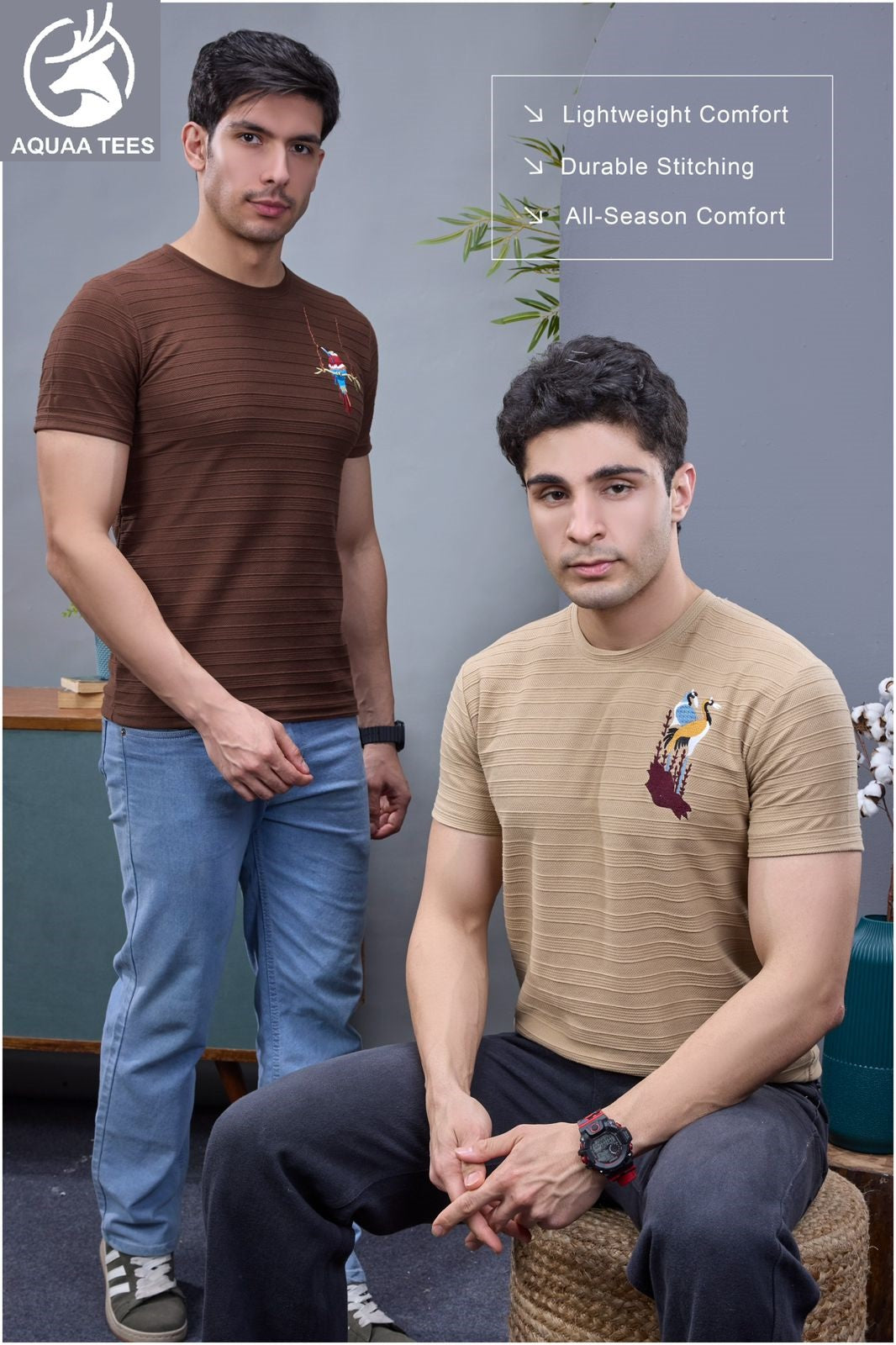 Lot No 249 Aquaa Tees Cotton Knit Mens Tshirts Manufacturer India