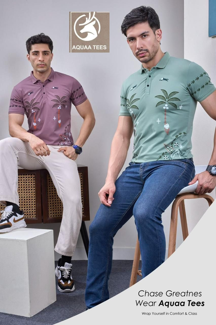 Lot No 260 Aquaa Tees Tencil Lycra Mens Tshirts Exporter Gujarat