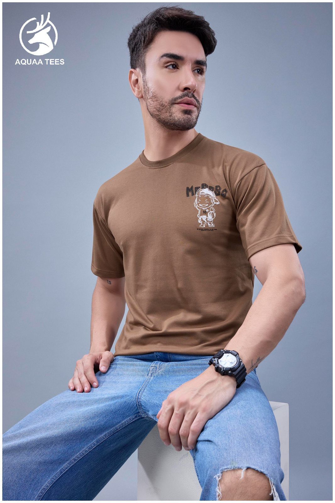 Lot No 262 Aquaa Tees Cotton Looper Mens Tshirts Wholesaler Gujarat