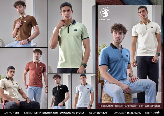 Lot No 271 Aquaa Tees Canvas Interlock Mens Tshirts Wholesale Price