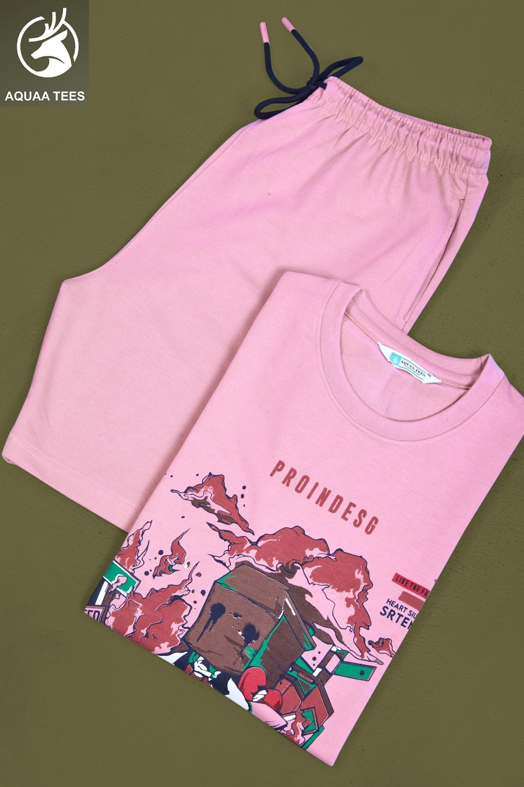 Lot No 272 Aquaa Tees Cotton Looper Mens Co Ord Set Exporter Gujarat