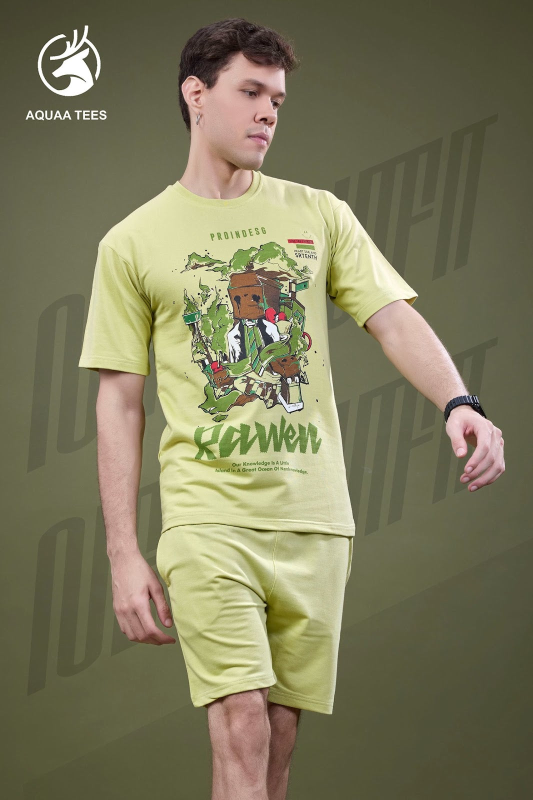 Lot No 272 Aquaa Tees Cotton Looper Mens Co Ord Set Exporter Gujarat