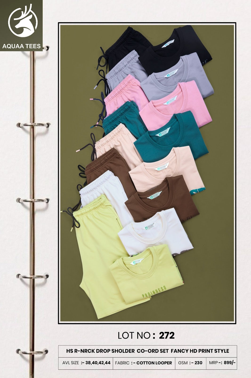 Lot No 272 Aquaa Tees Cotton Looper Mens Co Ord Set Exporter Gujarat