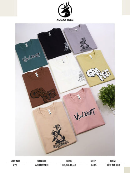 Lot No 273 Aquaa Tees Cotton Looper Mens Tshirts Wholesaler Ahmedabad