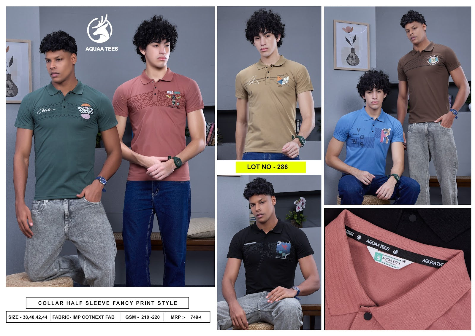 Lot No 286 Hd Print Aquaa Tees Imported Mens Tshirts Wholesale
