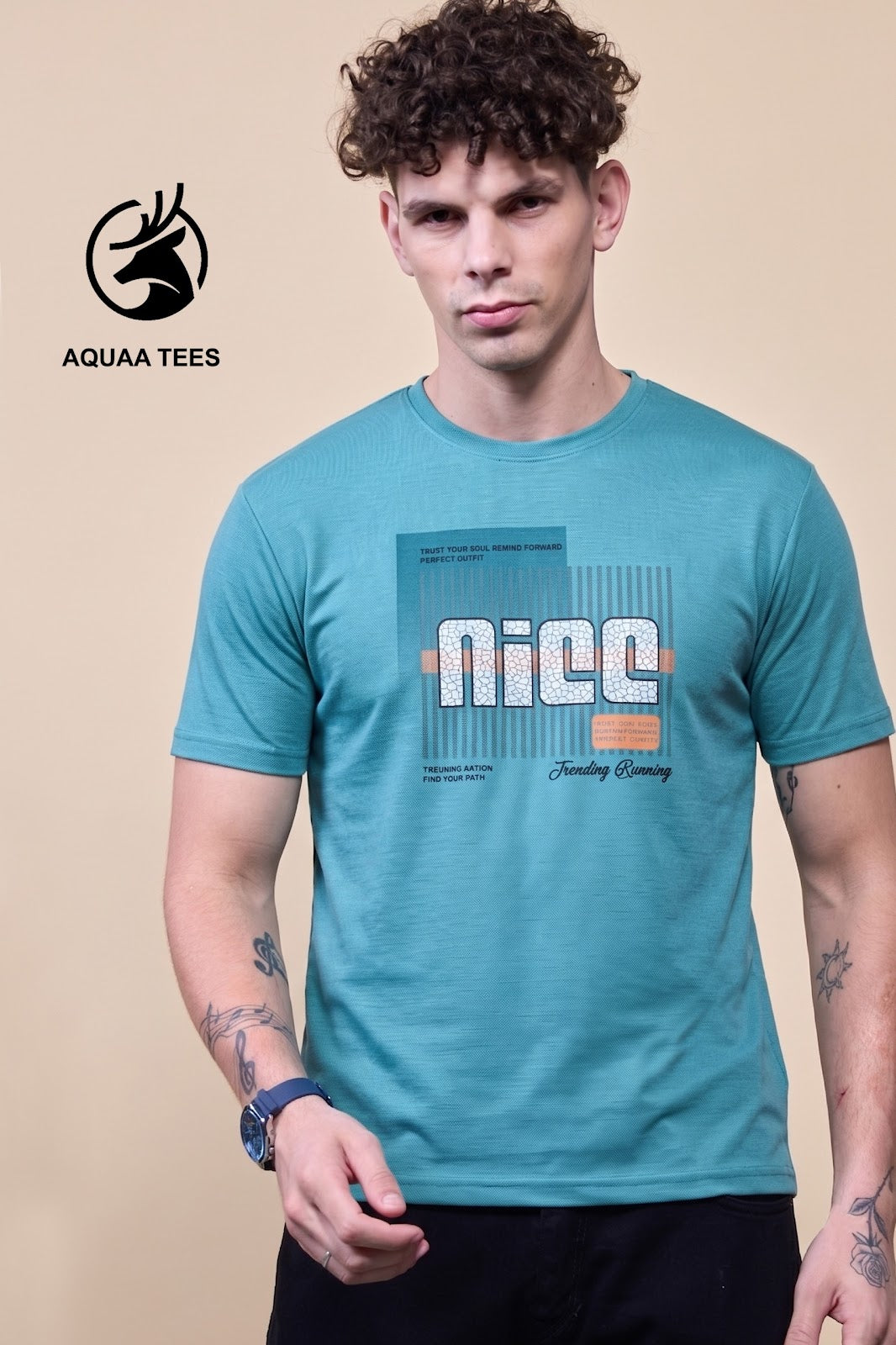 Lot No 287 Imported Aquaa Tees Tencil Lycra Mens Tshirts Wholesale Price