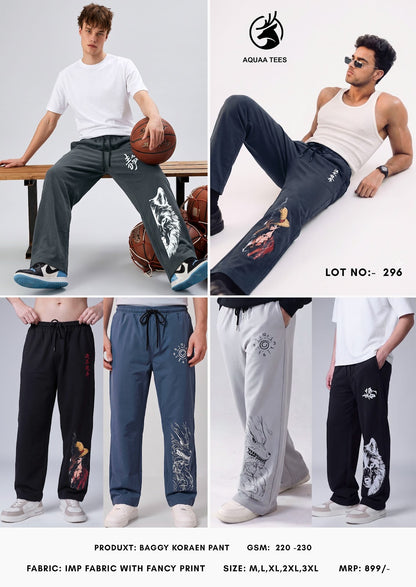 Lot No 296 Korean Baggy Aquaa Tees Imported Mens Track Pants Supplier Ahmedabad
