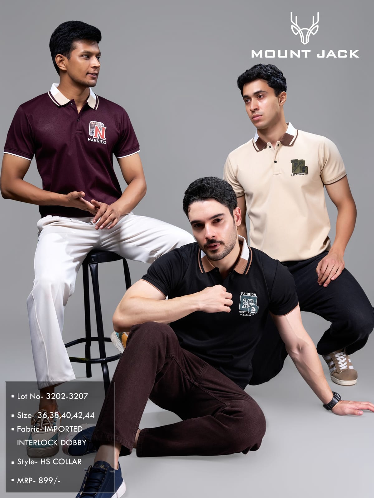 Lot No 3202-3207 Plain Mount Jack Imported Mens Tshirts Supplier Gujarat