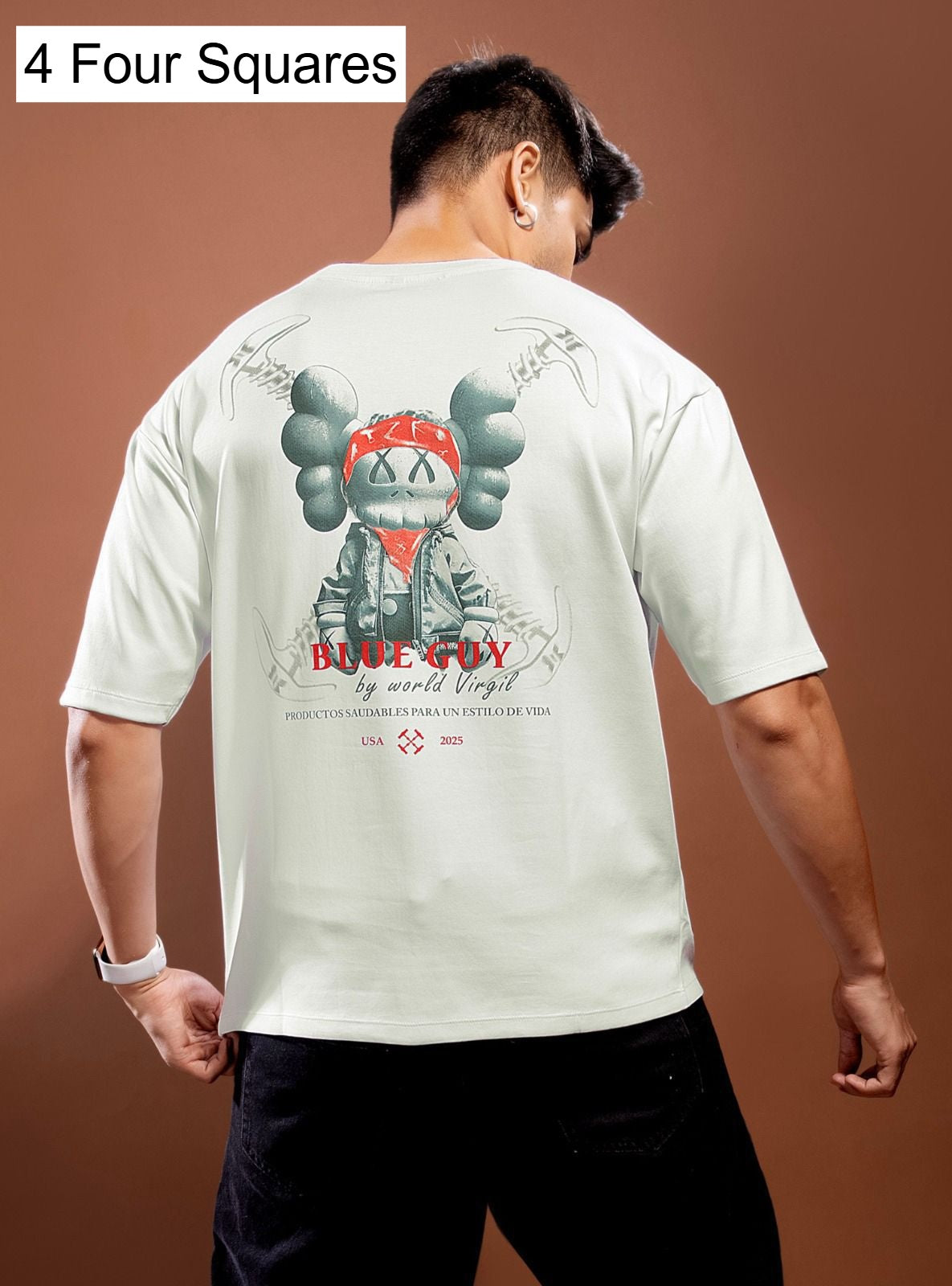 Lot No 352 4 Four Squares Lycra Mens Tshirts Exporter