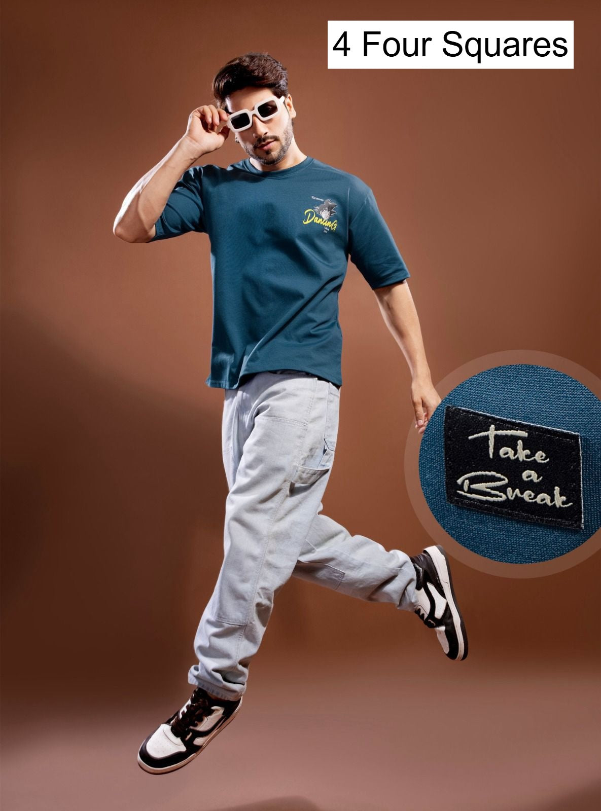 Lot No 352 4 Four Squares Lycra Mens Tshirts Exporter