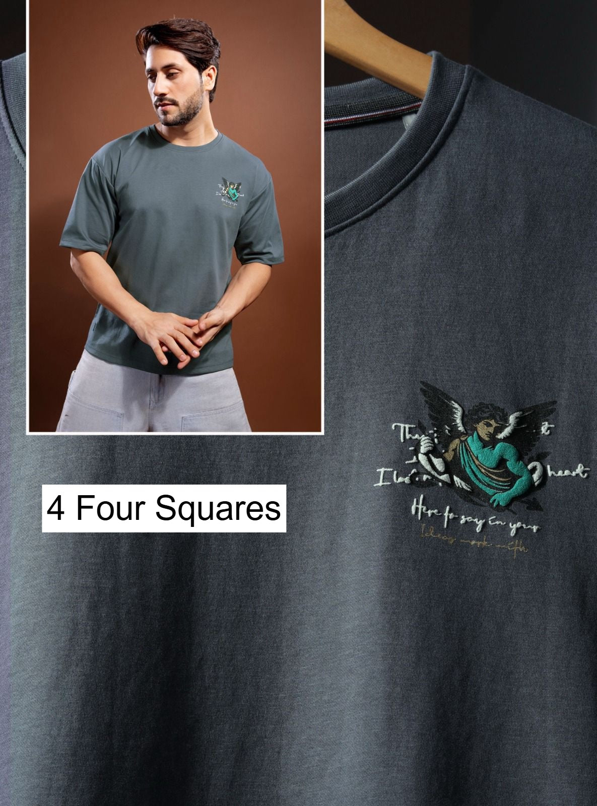 Lot No 352 4 Four Squares Lycra Mens Tshirts Exporter
