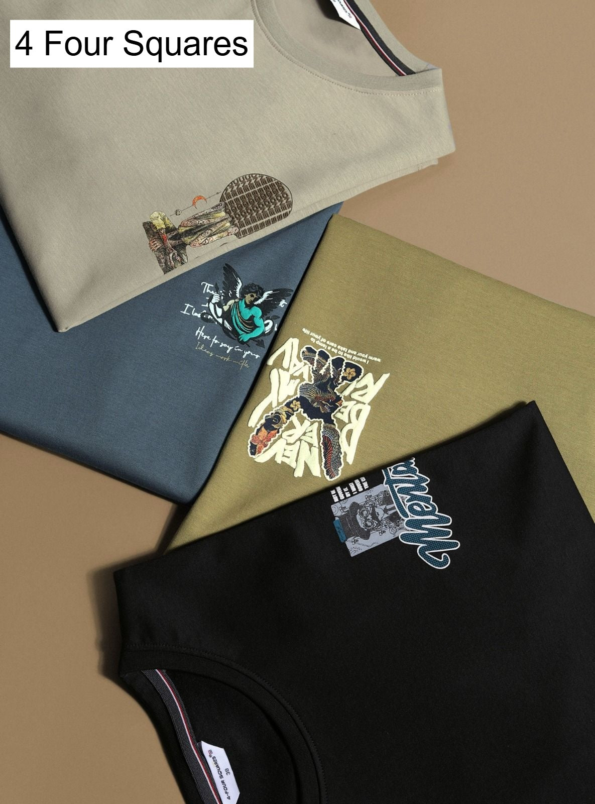 Lot No 352 4 Four Squares Lycra Mens Tshirts Exporter