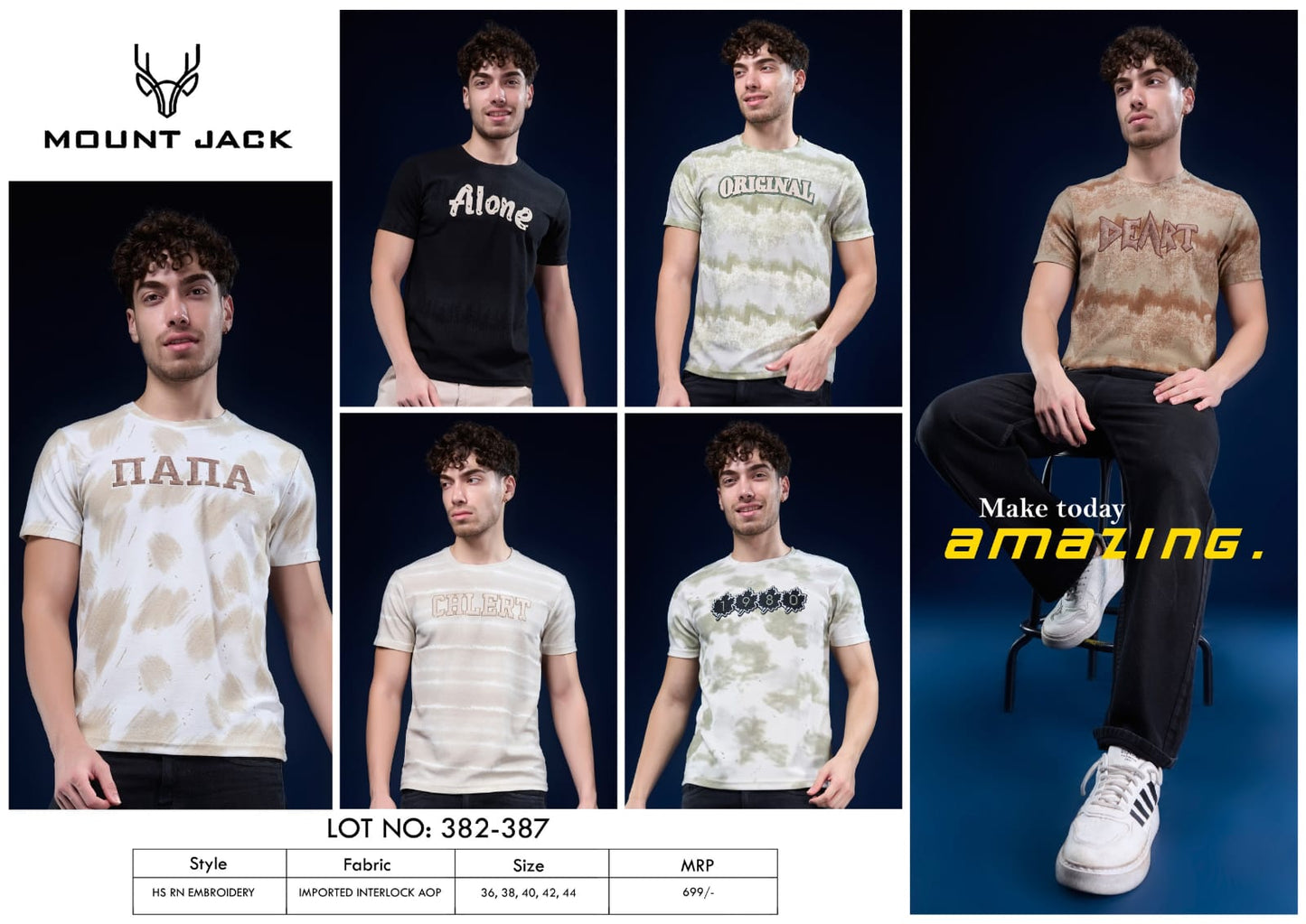 Lot No 382-387 Mount Jack Imported Mens Tshirts Wholesaler Ahmedabad