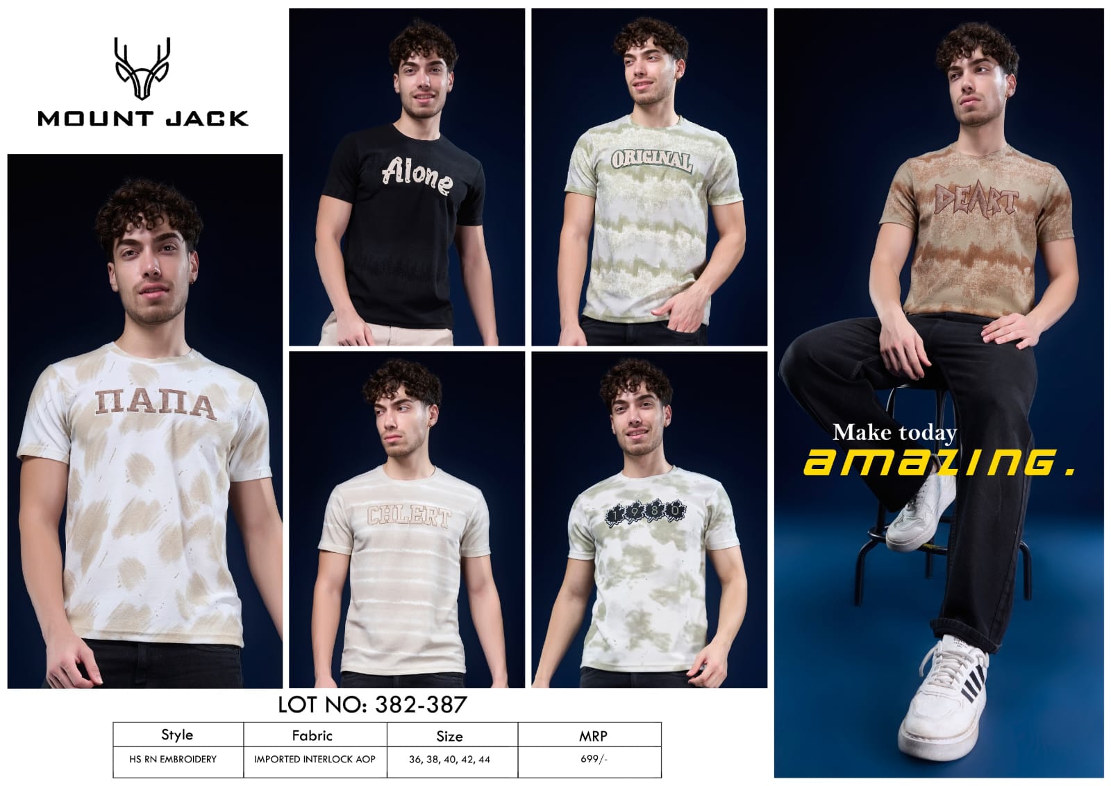 Lot No 382-387 Mount Jack Imported Mens Tshirts Wholesaler Ahmedabad