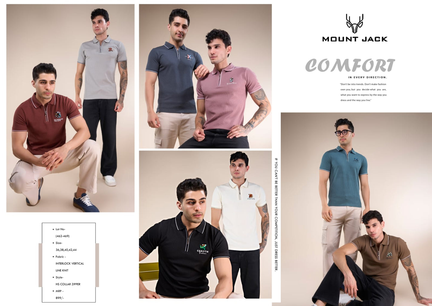 Lot No 462-469 Mount Jack Interlock Mens Tshirts Wholesale