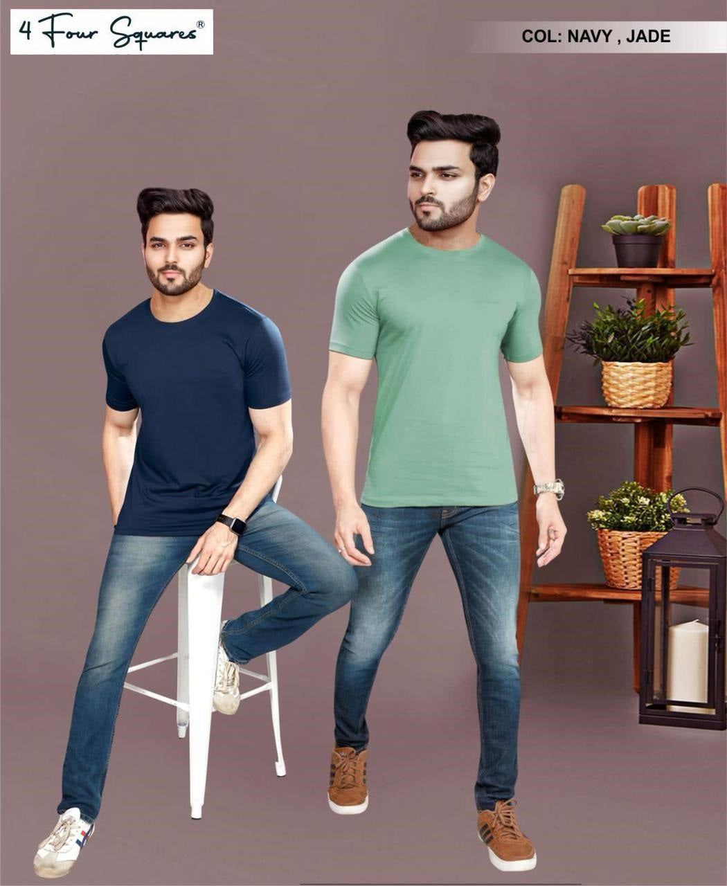 Lot No Wf 108 4 Four Squares Biowash Mens Tshirts Wholesaler Gujarat