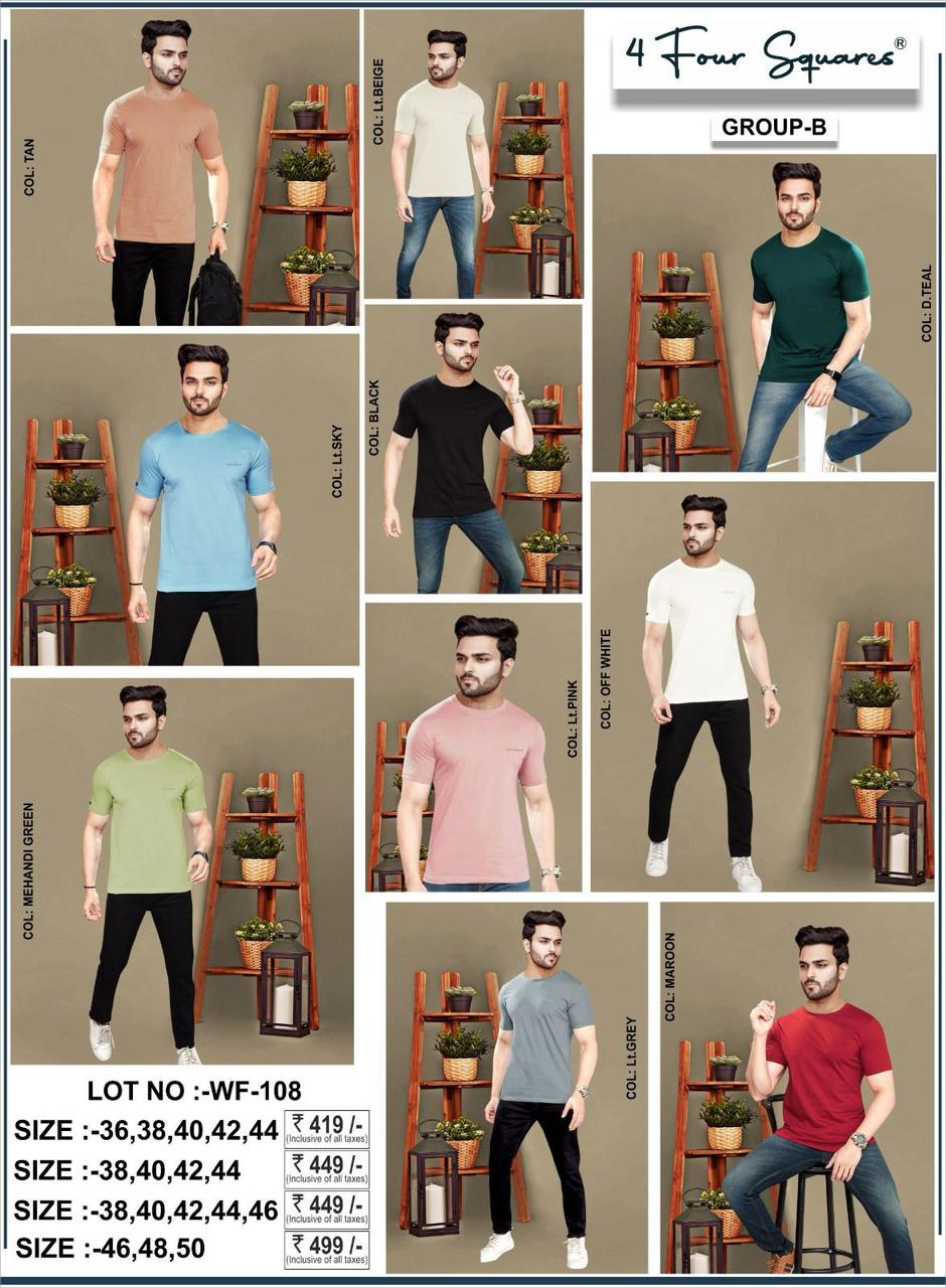 Lot No Wf 108 4 Four Squares Biowash Mens Tshirts Wholesaler Gujarat