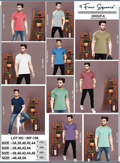 Lot No Wf 108 4 Four Squares Biowash Mens Tshirts Wholesaler Gujarat