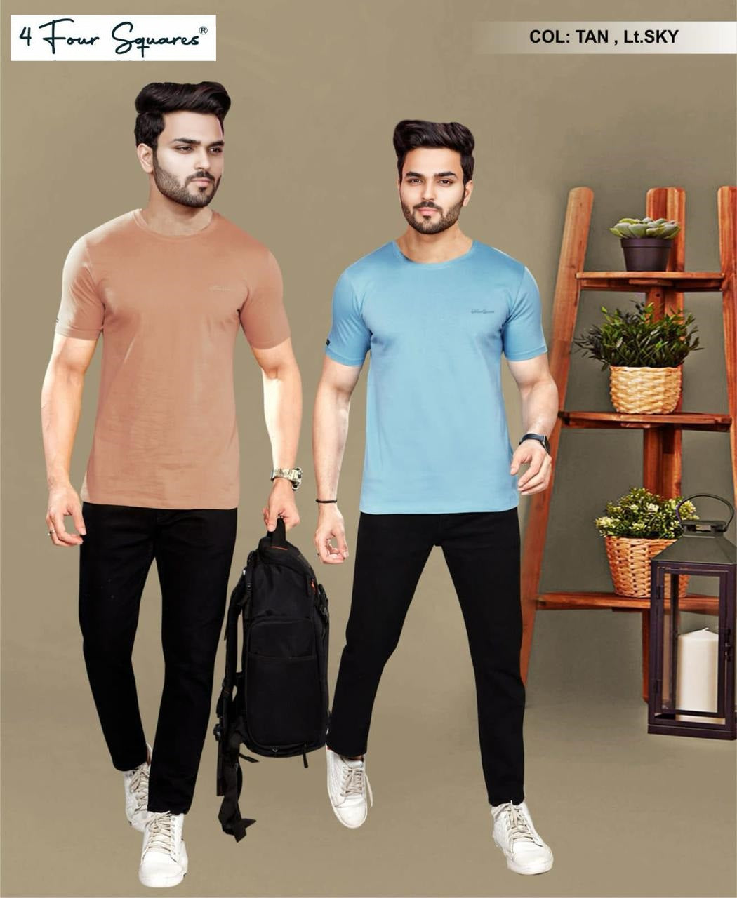 Lot No Wf 108 4 Four Squares Biowash Mens Tshirts Wholesaler Gujarat