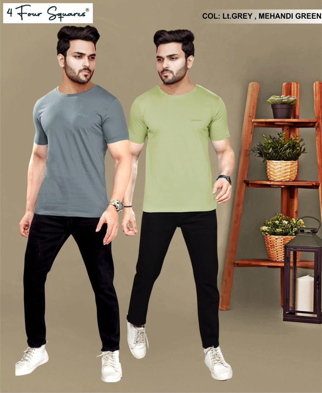 Lot No Wf 108 4 Four Squares Biowash Mens Tshirts Wholesaler Gujarat