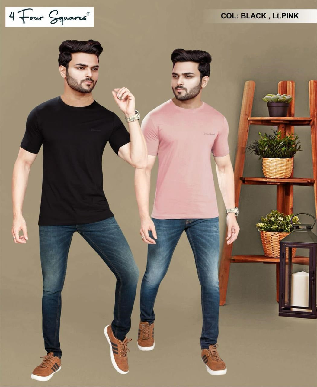 Lot No Wf 108 4 Four Squares Biowash Mens Tshirts Wholesaler Gujarat