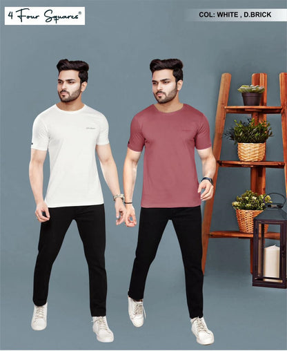 Lot No Wf 108 4 Four Squares Biowash Mens Tshirts Wholesaler Gujarat