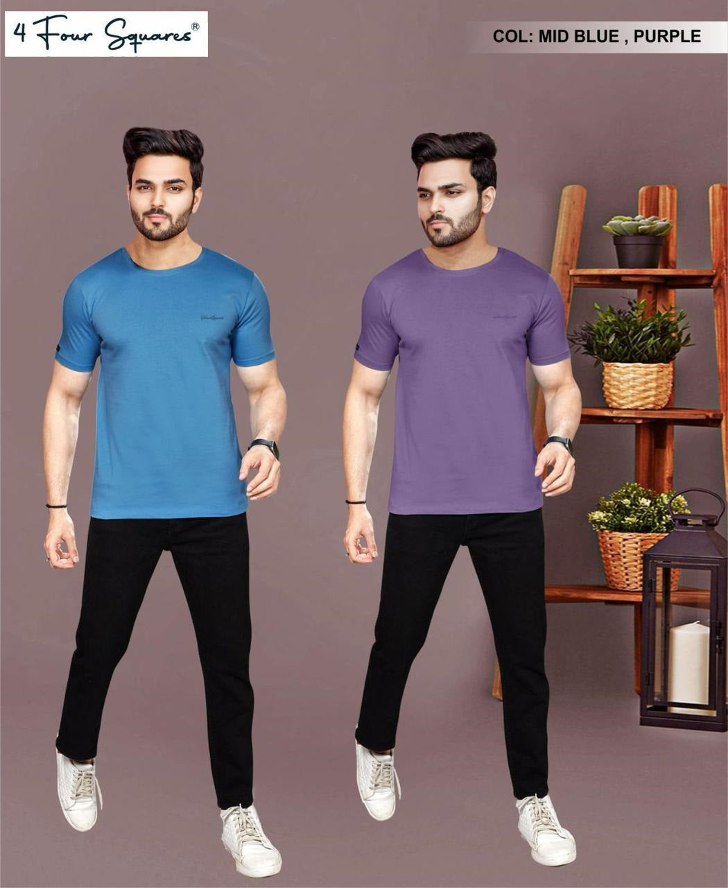 Lot No Wf 108 4 Four Squares Biowash Mens Tshirts Wholesaler Gujarat