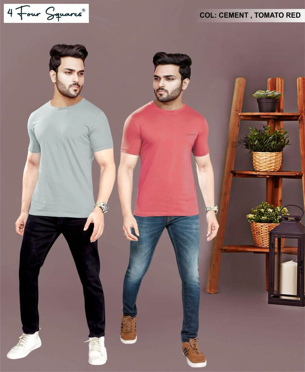 Lot No Wf 108 4 Four Squares Biowash Mens Tshirts Wholesaler Gujarat