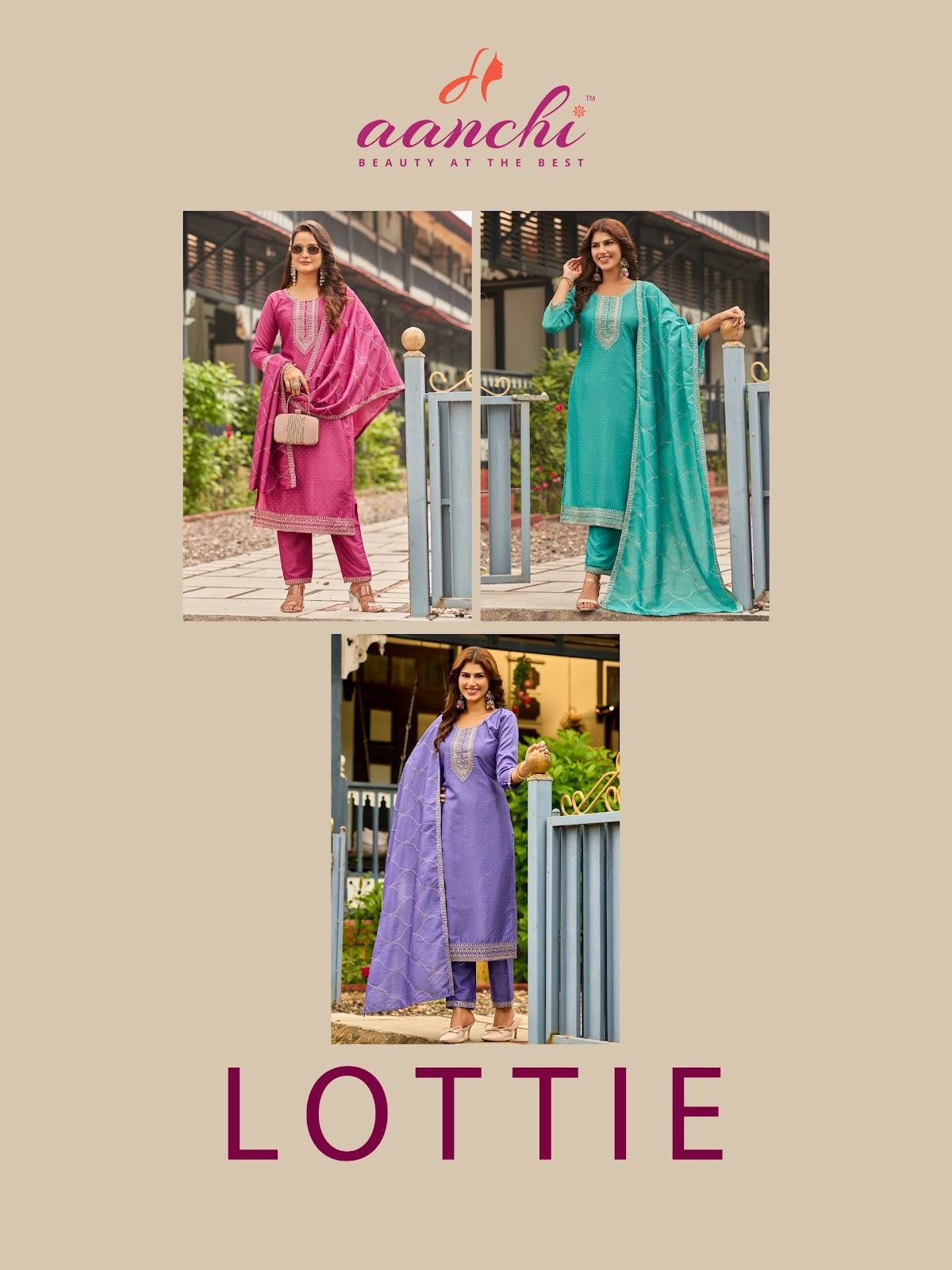 Lottie Aanchi Silk Readymade Pant Style Suits Exporter