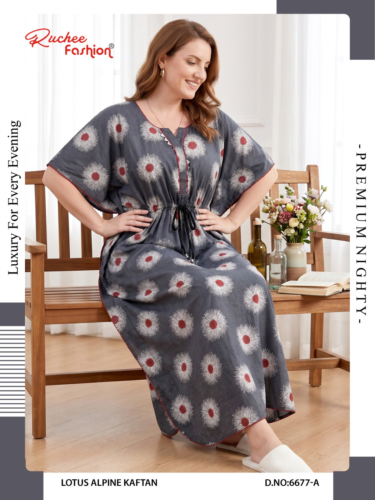 Lotus Alpine 0608 Ruchee Fashion Kaftan Nighty Wholesale Price
