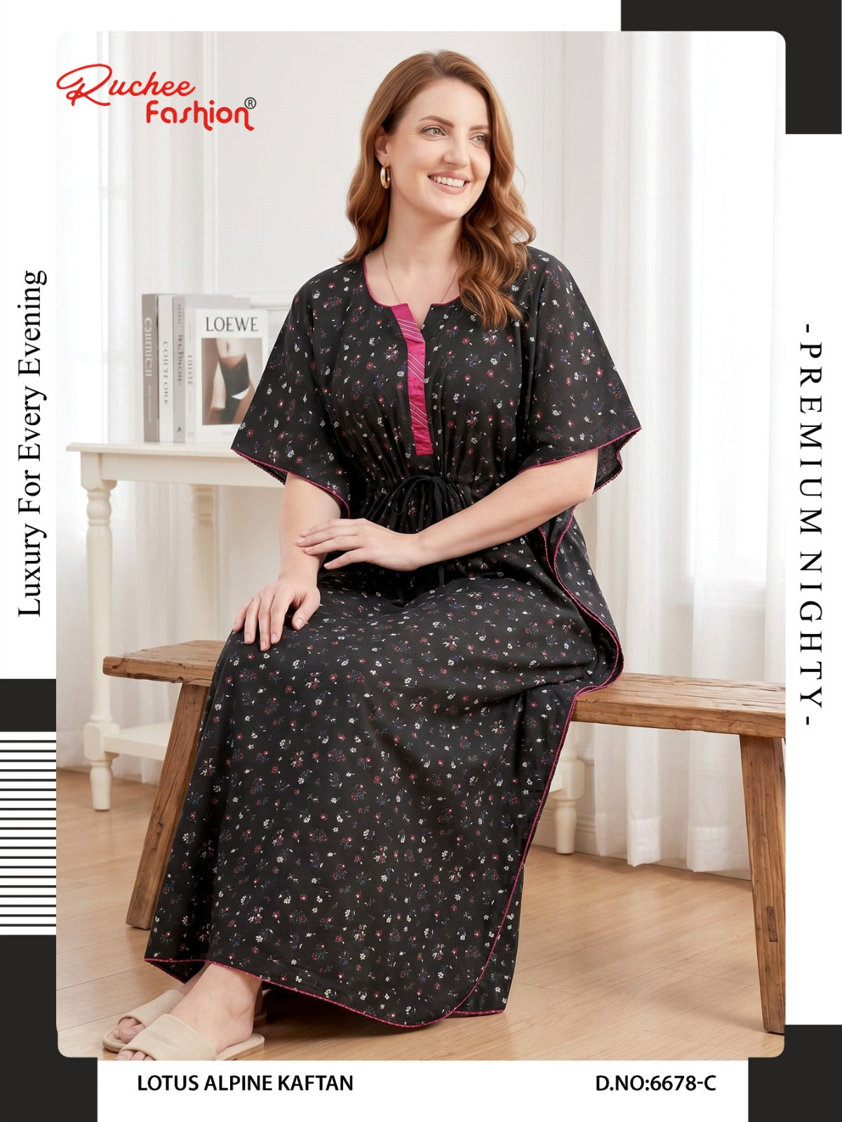 Lotus Alpine 0608 Ruchee Fashion Kaftan Nighty Wholesale Price