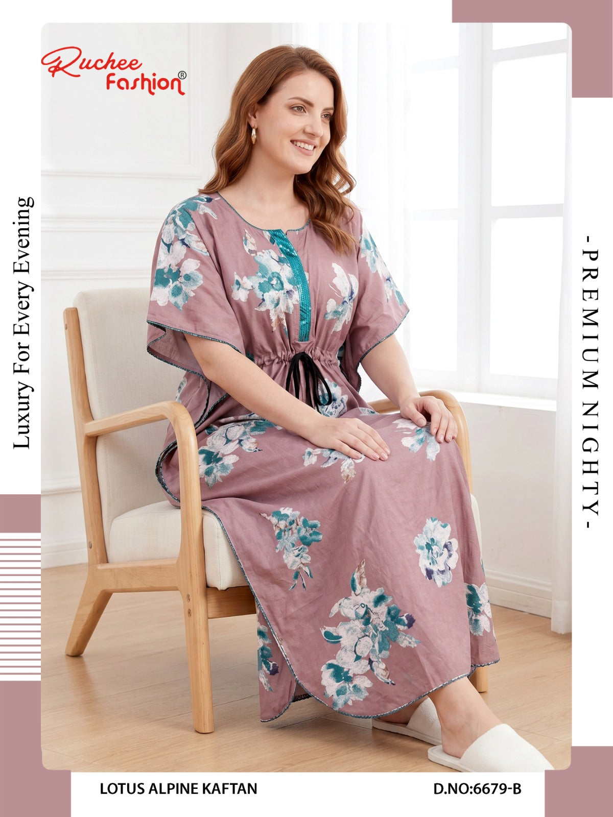 Lotus Alpine 0608 Ruchee Fashion Kaftan Nighty Wholesale Price
