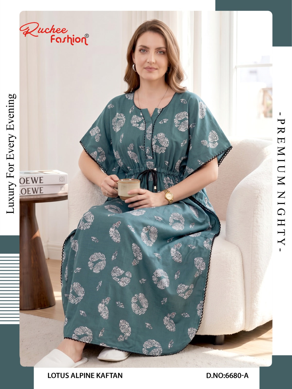 Lotus Alpine 0608 Ruchee Fashion Kaftan Nighty Wholesale Price