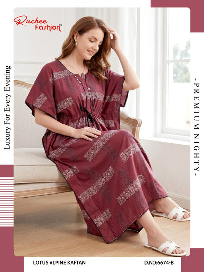 Lotus Alpine 0608 Ruchee Fashion Kaftan Nighty Wholesale Price