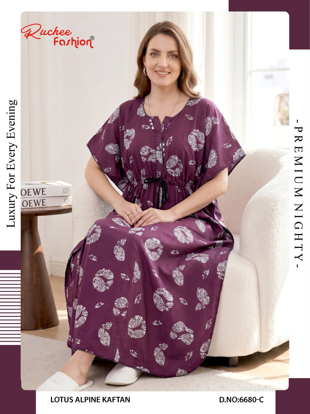 Lotus Alpine 0608 Ruchee Fashion Kaftan Nighty Wholesale Price