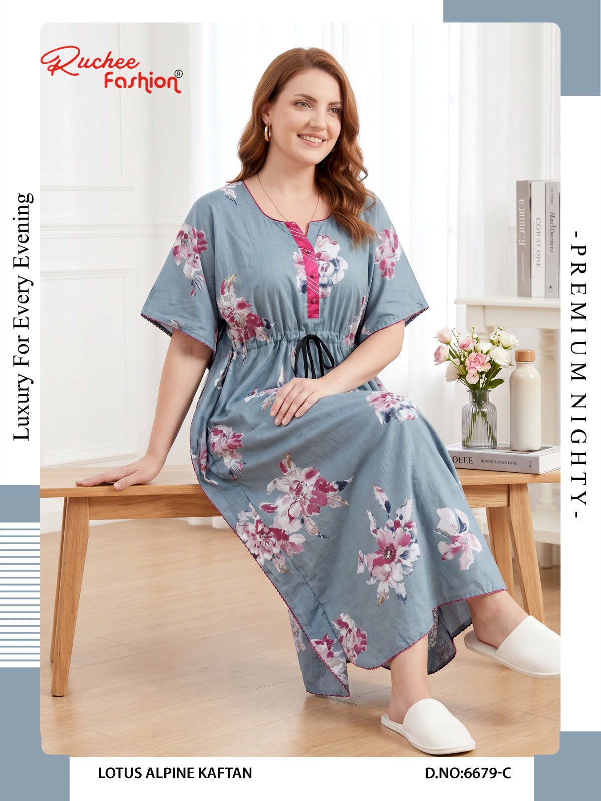 Lotus Alpine 0608 Ruchee Fashion Kaftan Nighty Wholesale Price