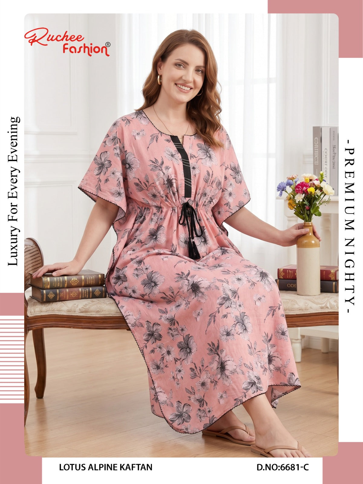 Lotus Alpine 0608 Ruchee Fashion Kaftan Nighty Wholesale Price