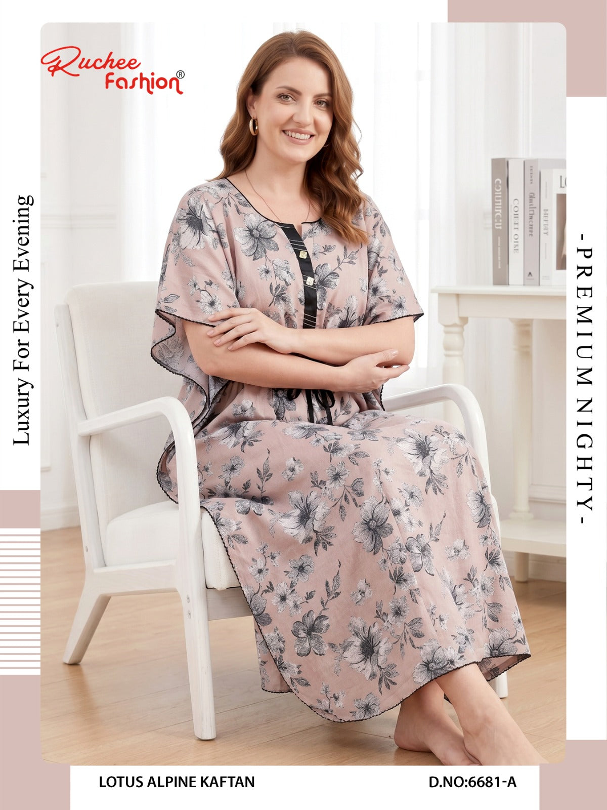 Lotus Alpine 0608 Ruchee Fashion Kaftan Nighty Wholesale Price