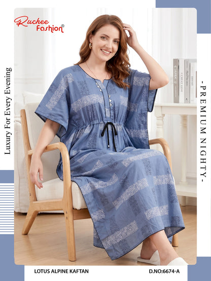 Lotus Alpine 0608 Ruchee Fashion Kaftan Nighty Wholesale Price